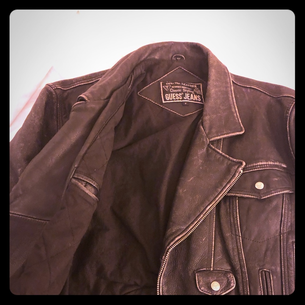 Guess Marciano Leather Biker Jacket
